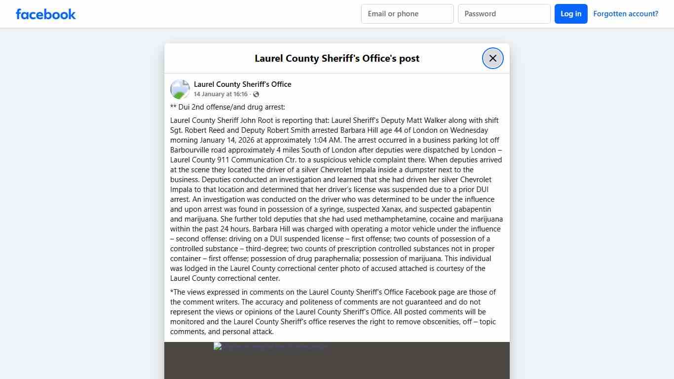 ** Dui 2nd offense/and... - Laurel County Sheriff's Office Facebook